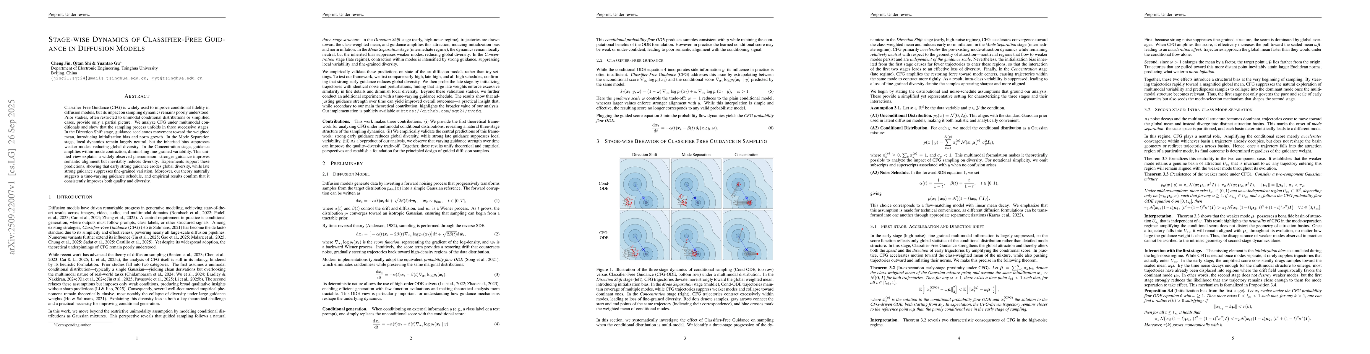 Thumbnail for Stage-wise Dynamics of Classifier-Free Guidance in Diffusion Models