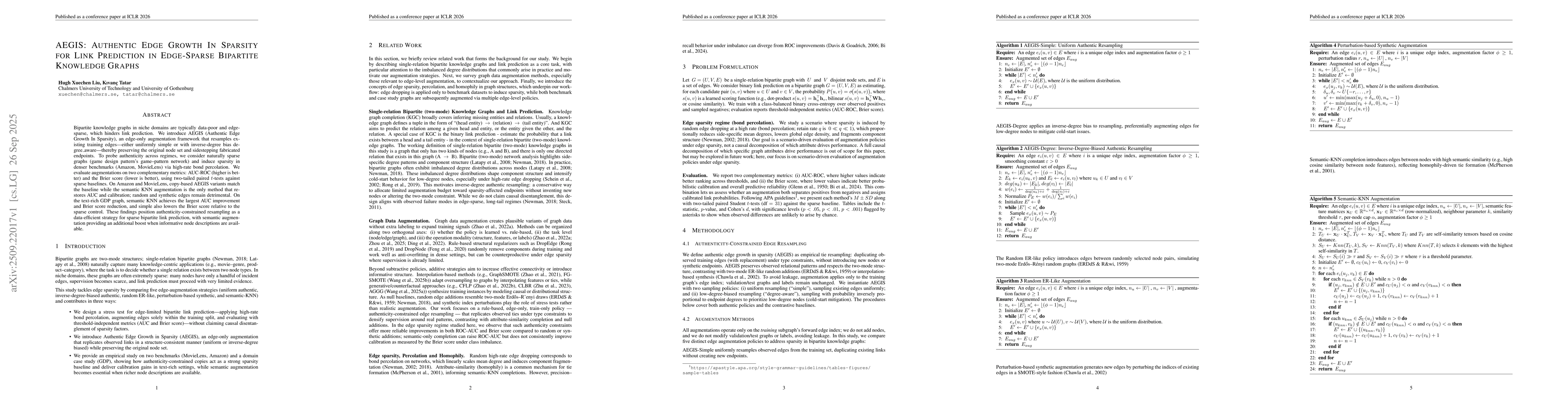Thumbnail for AEGIS: Authentic Edge Growth In Sparsity for Link Prediction in
  Edge-Sparse Bipartite Knowledge Graphs