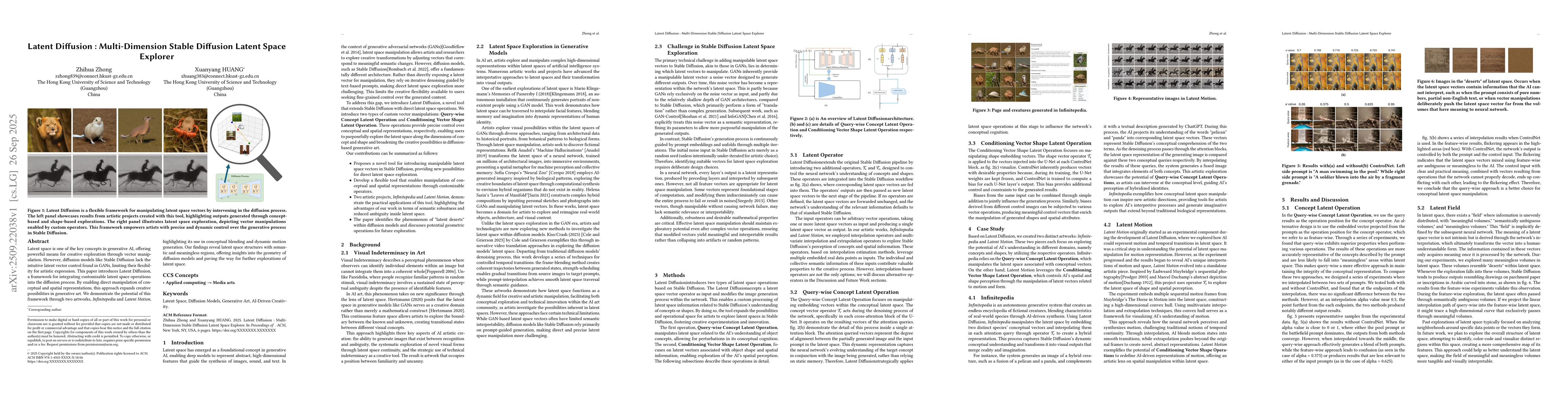 Thumbnail for Latent Diffusion : Multi-Dimension Stable Diffusion Latent Space
  Explorer