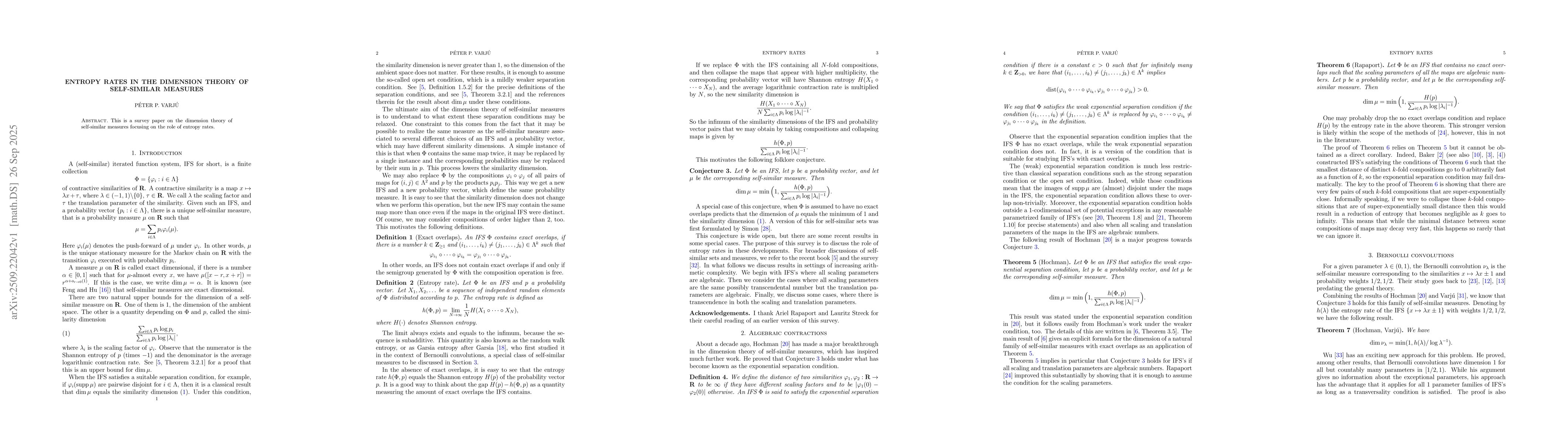 Thumbnail for Entropy rates in the dimension theory of self-similar measures