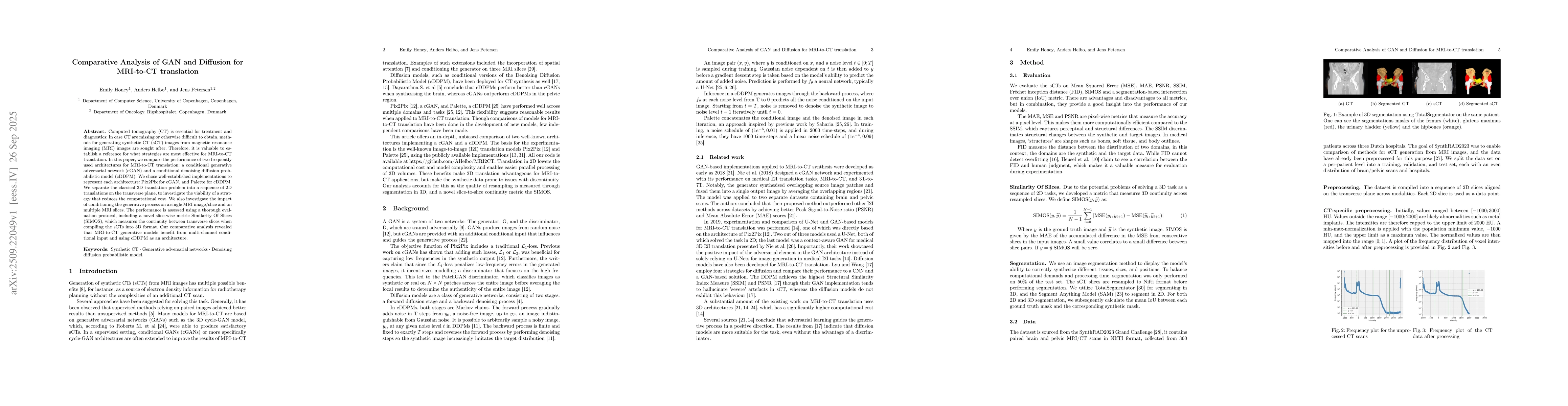 Thumbnail for Comparative Analysis of GAN and Diffusion for MRI-to-CT translation