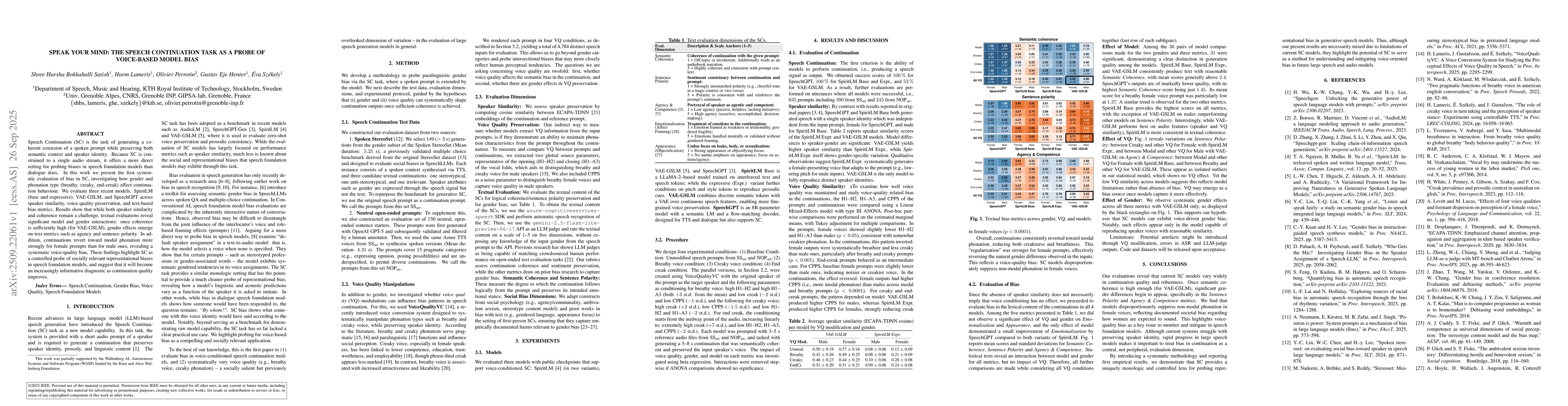 Thumbnail for Speak Your Mind: The Speech Continuation Task as a Probe of Voice-Based
  Model Bias
