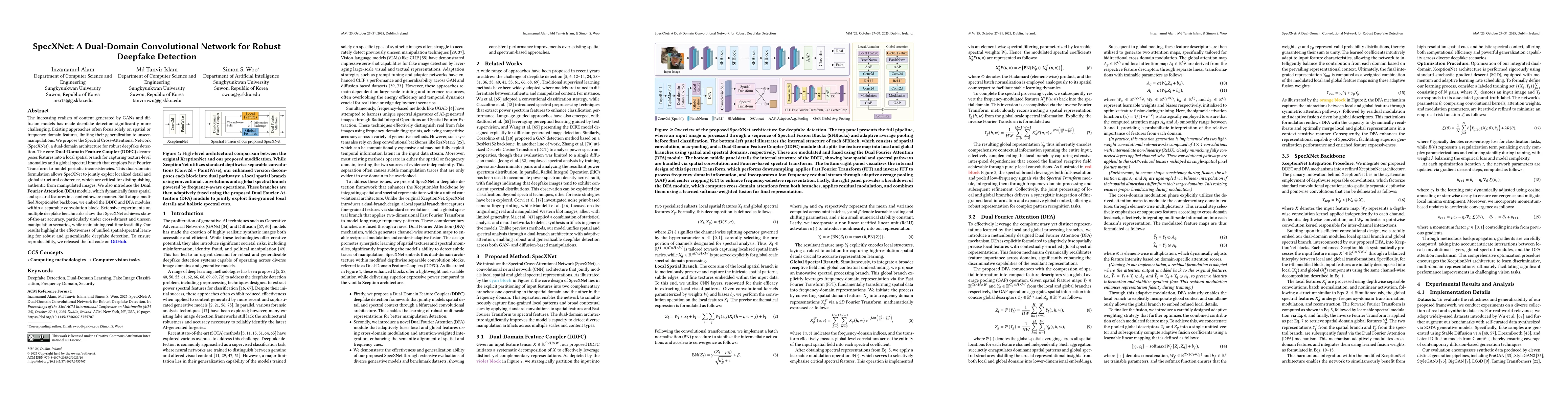 Thumbnail for SpecXNet: A Dual-Domain Convolutional Network for Robust Deepfake
  Detection