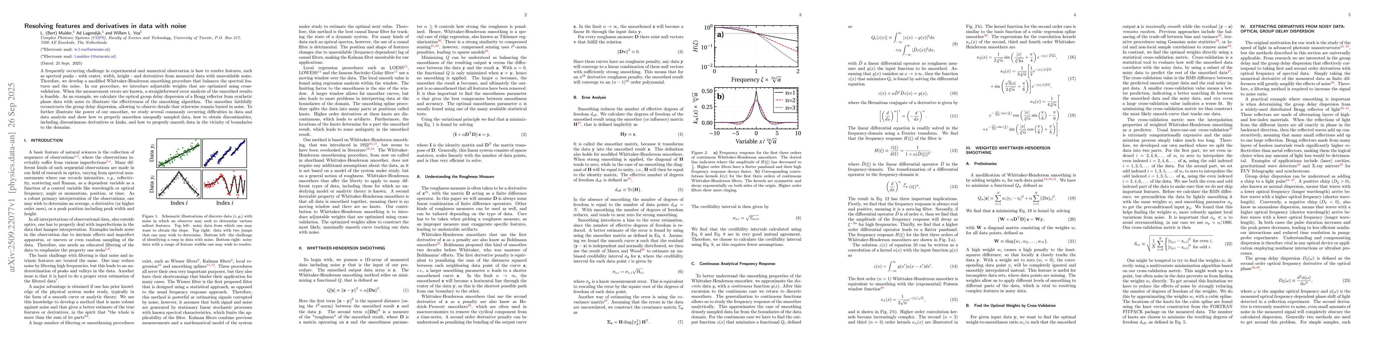 Thumbnail for Resolving features and derivatives in data with noise