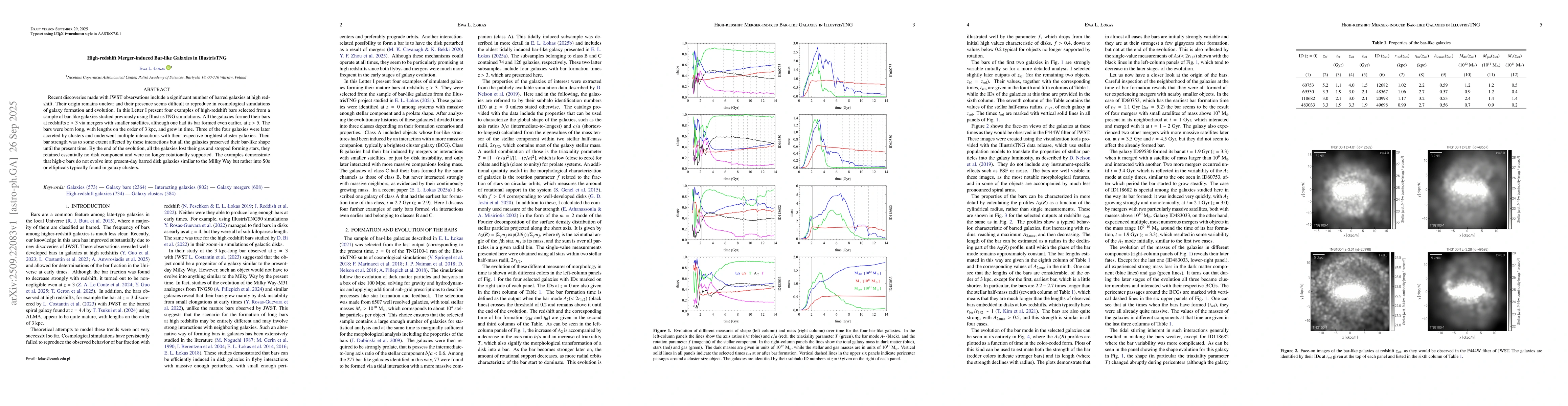 Thumbnail for High-redshift Merger-induced Bar-like Galaxies in IllustrisTNG