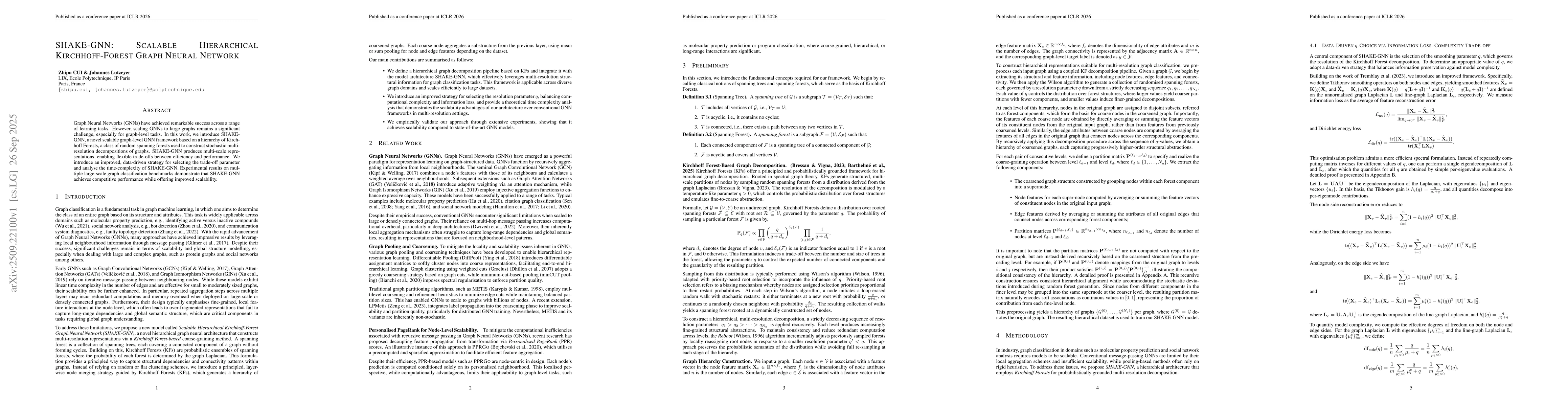Thumbnail for SHAKE-GNN: Scalable Hierarchical Kirchhoff-Forest Graph Neural Network