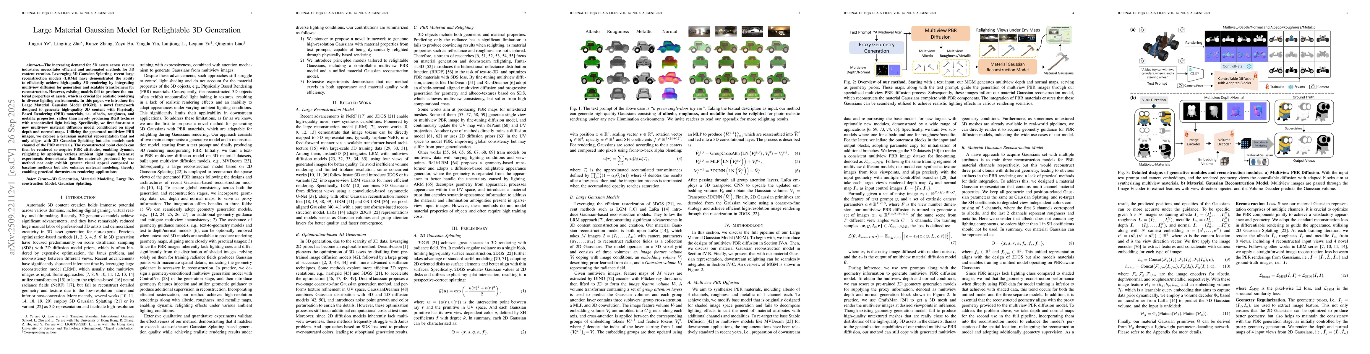 Thumbnail for Large Material Gaussian Model for Relightable 3D Generation