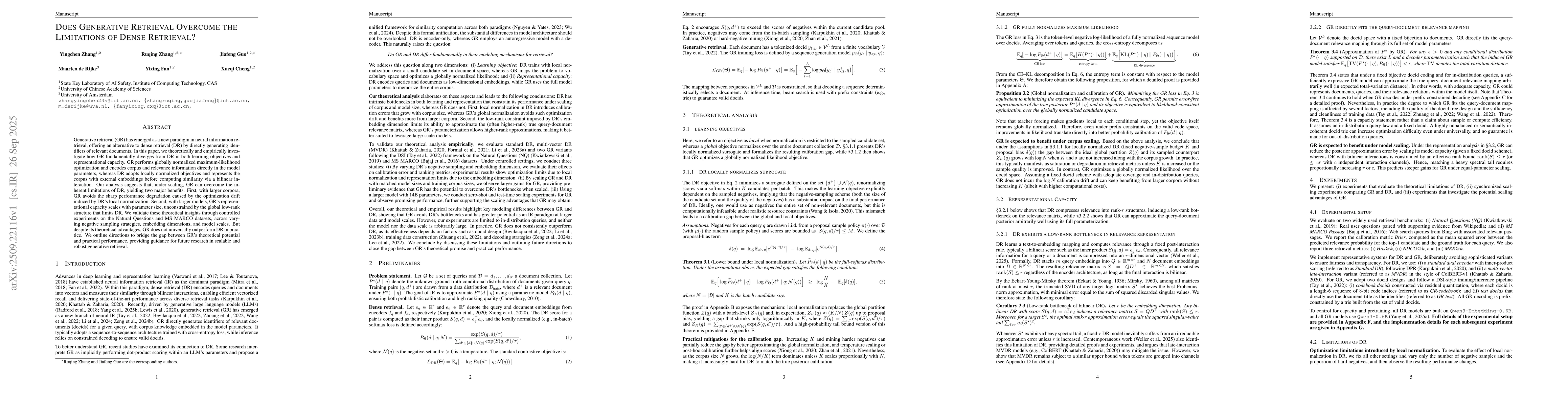 Thumbnail for Does Generative Retrieval Overcome the Limitations of Dense Retrieval?