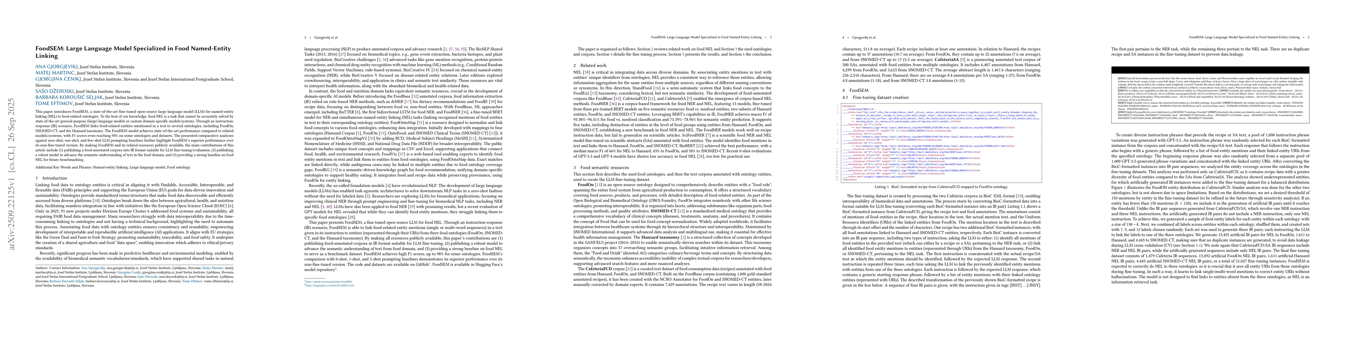 Thumbnail for FoodSEM: Large Language Model Specialized in Food Named-Entity Linking