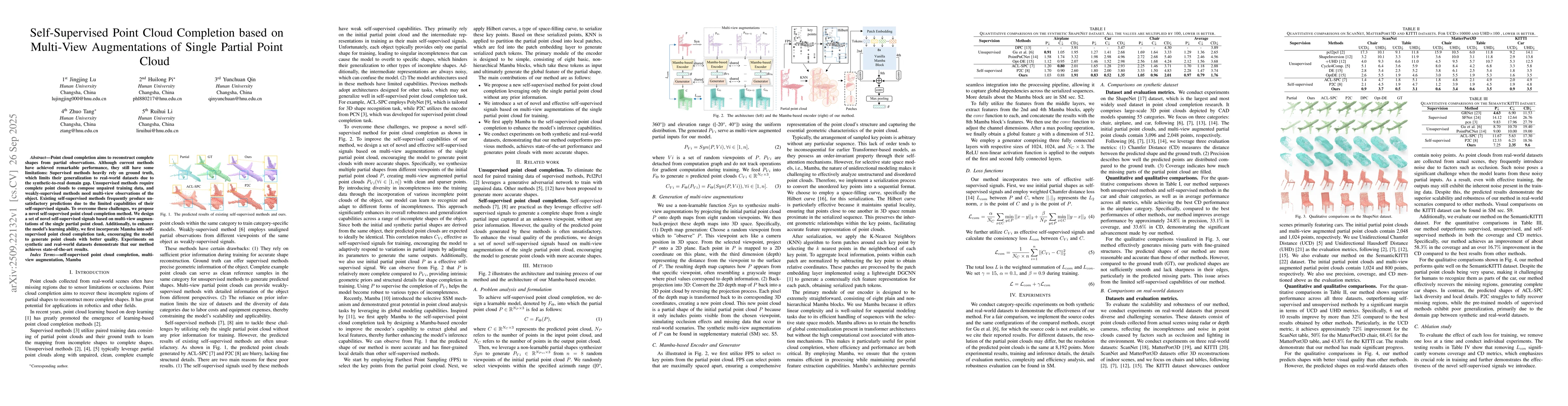 Thumbnail for Self-Supervised Point Cloud Completion based on Multi-View Augmentations
  of Single Partial Point Cloud