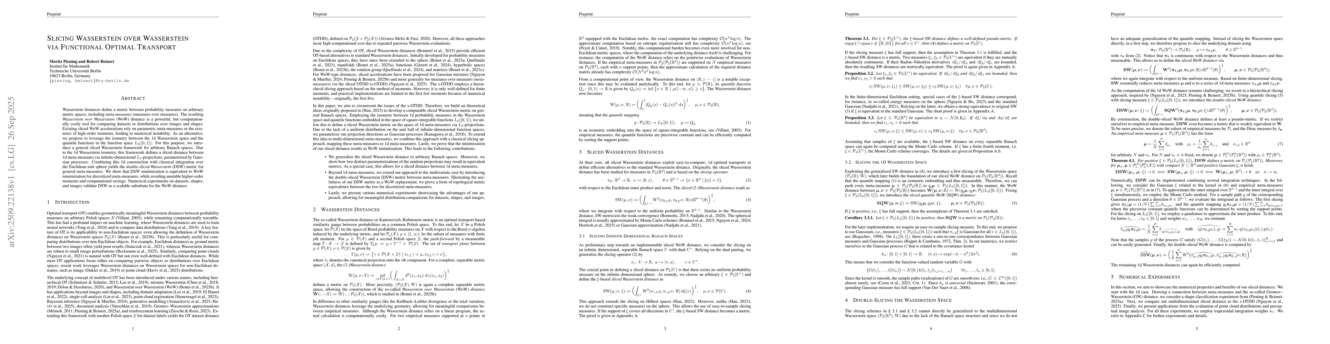 Thumbnail for Slicing Wasserstein Over Wasserstein Via Functional Optimal Transport