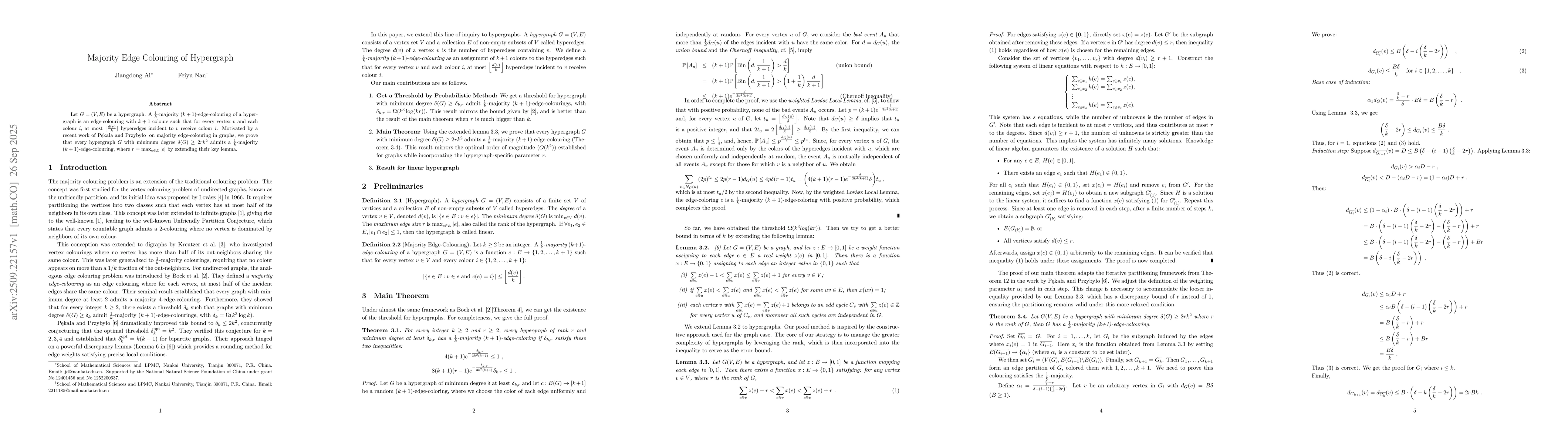 Thumbnail for Majority Edge Colouring of Hypergraph