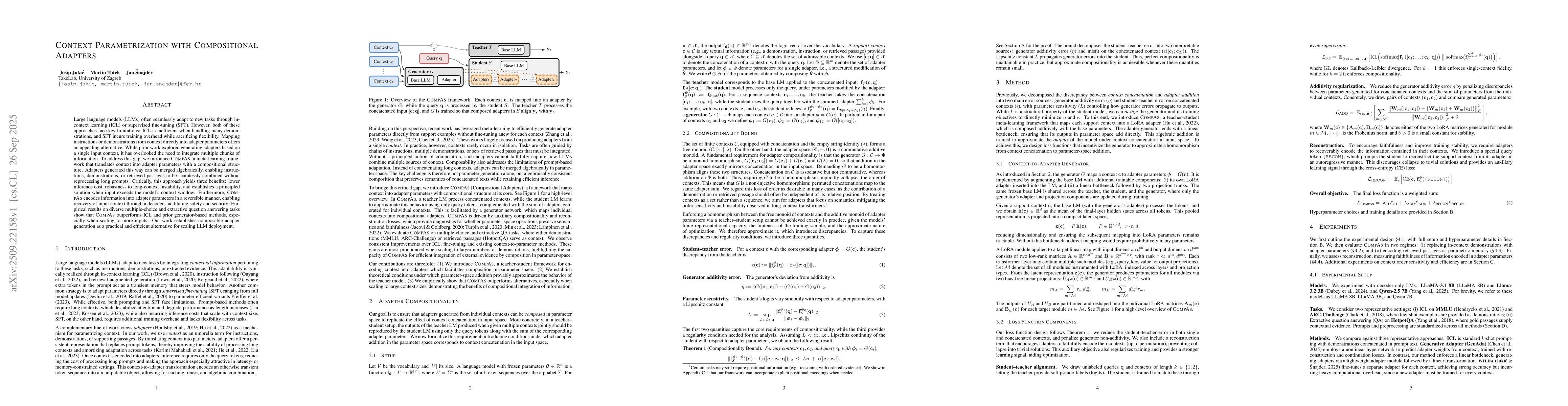 Thumbnail for Context Parametrization with Compositional Adapters