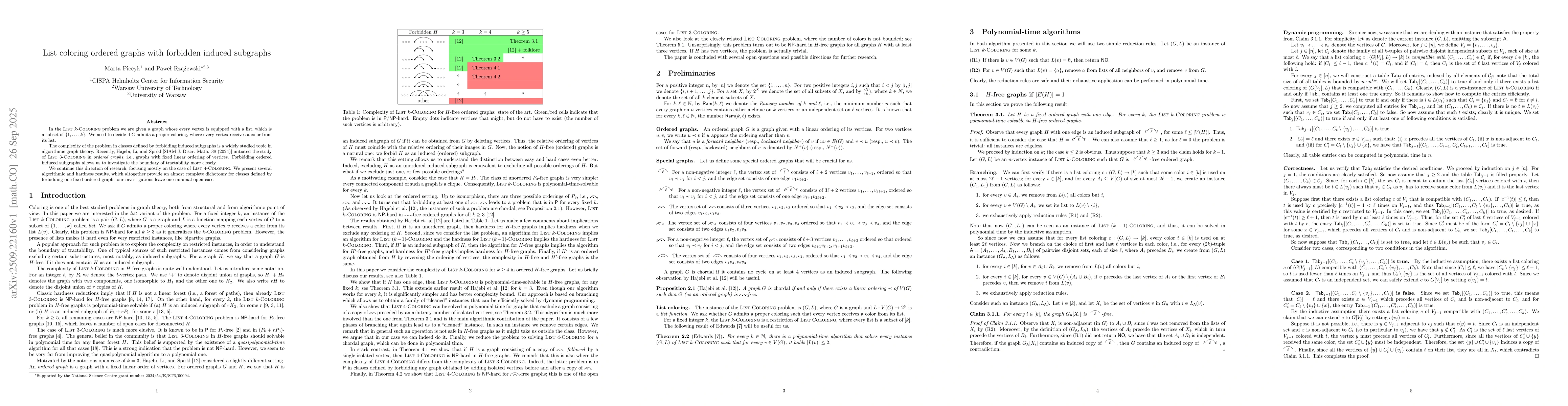 Thumbnail for List coloring ordered graphs with forbidden induced subgraphs