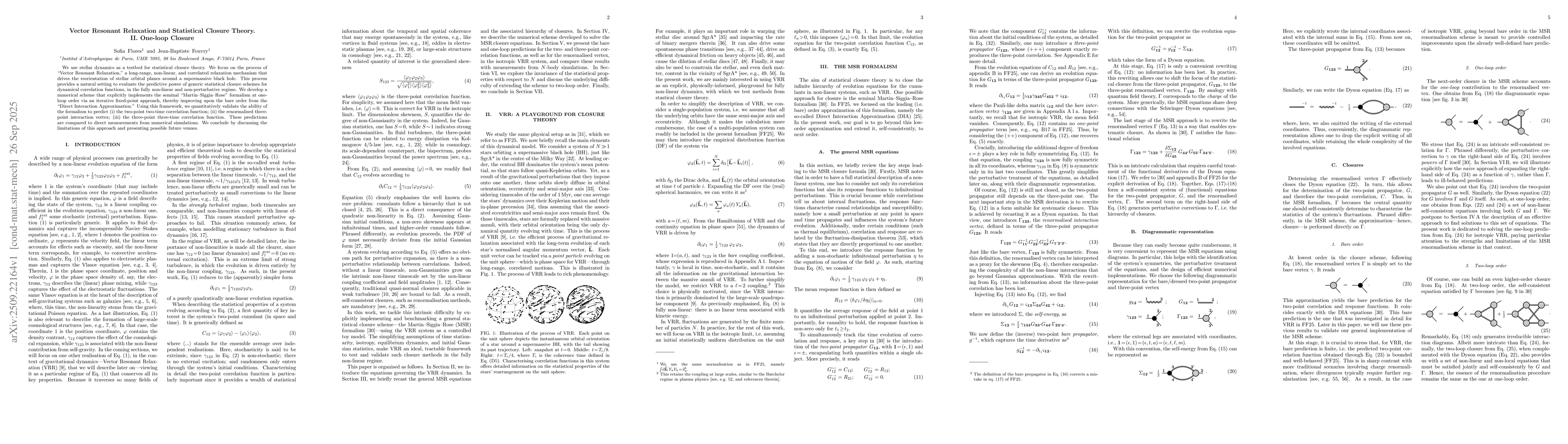 Thumbnail for Vector Resonant Relaxation and Statistical Closure Theory. II. One-loop
  Closure