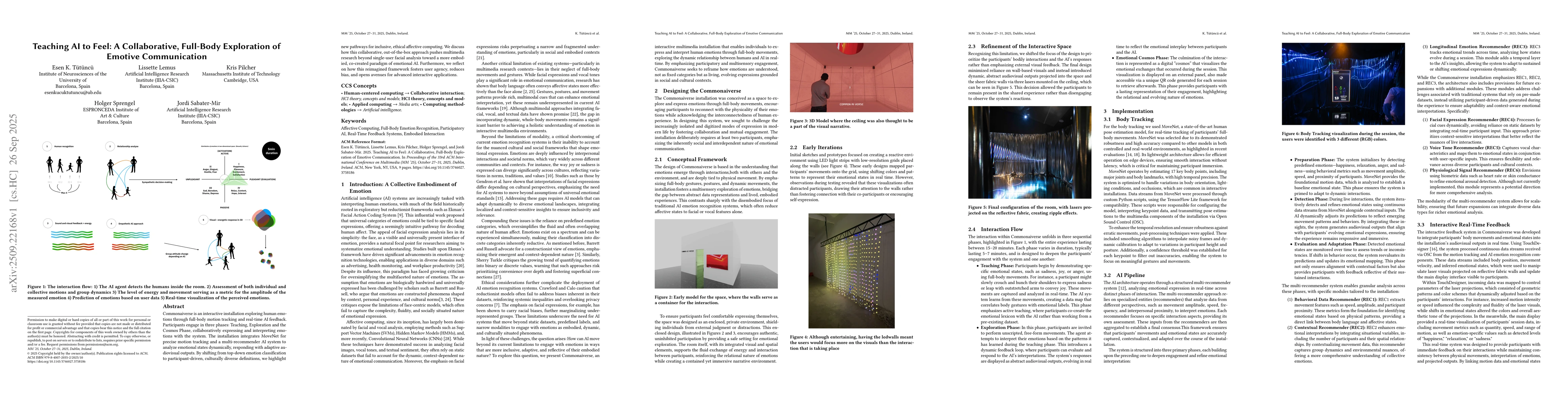 Thumbnail for Teaching AI to Feel: A Collaborative, Full-Body Exploration of Emotive
  Communication