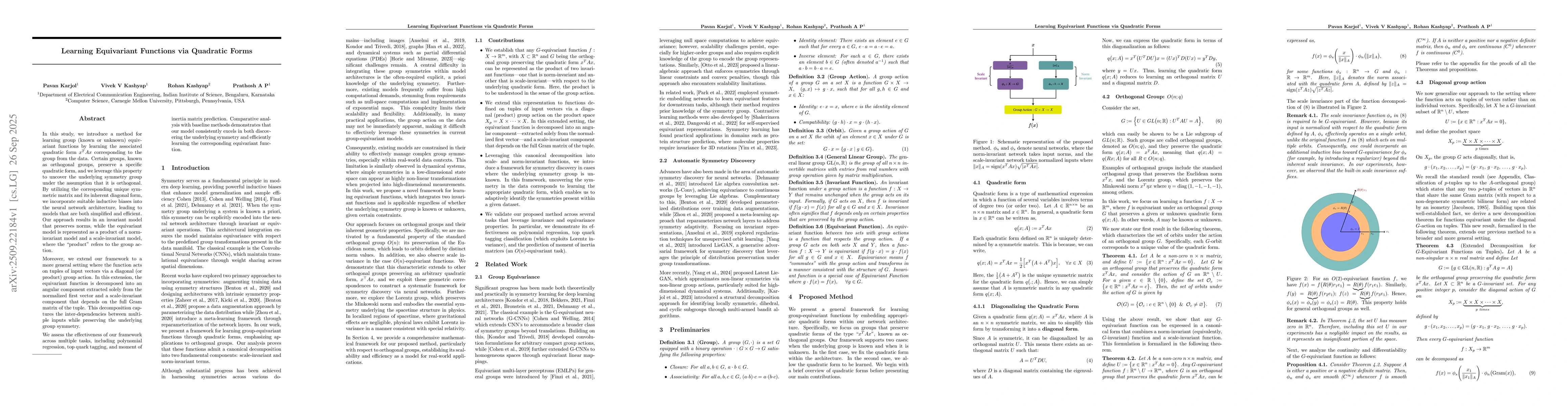 Thumbnail for Learning Equivariant Functions via Quadratic Forms