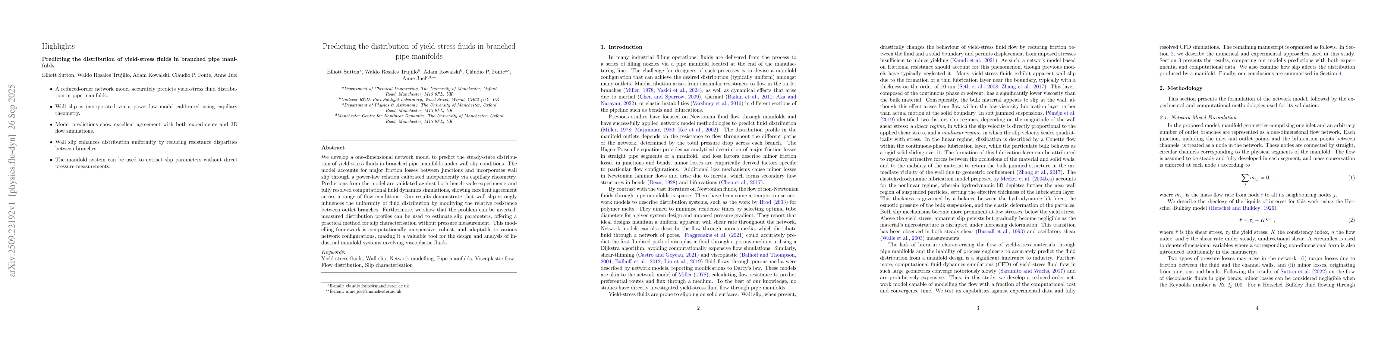Thumbnail for Predicting the distribution of yield-stress fluids in branched pipe
  manifolds