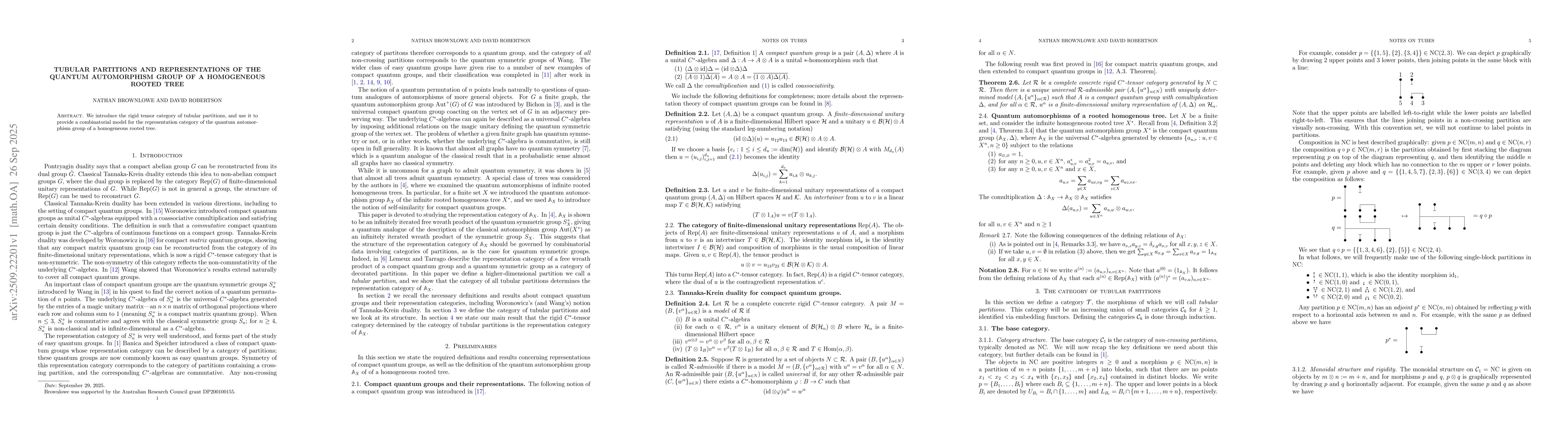 Thumbnail for Tubular partitions and representations of the quantum automorphism group
  of a homogeneous rooted tree
