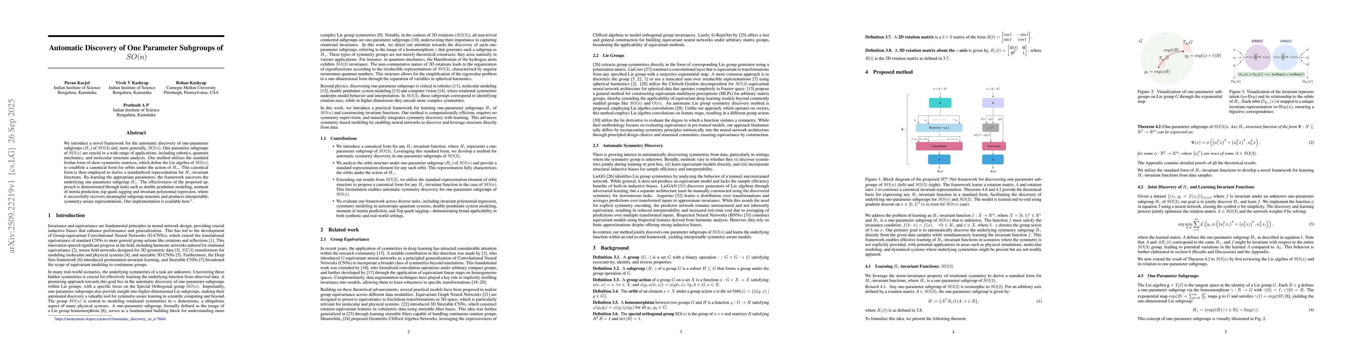 Thumbnail for Automatic Discovery of One Parameter Subgroups of $SO(n)$