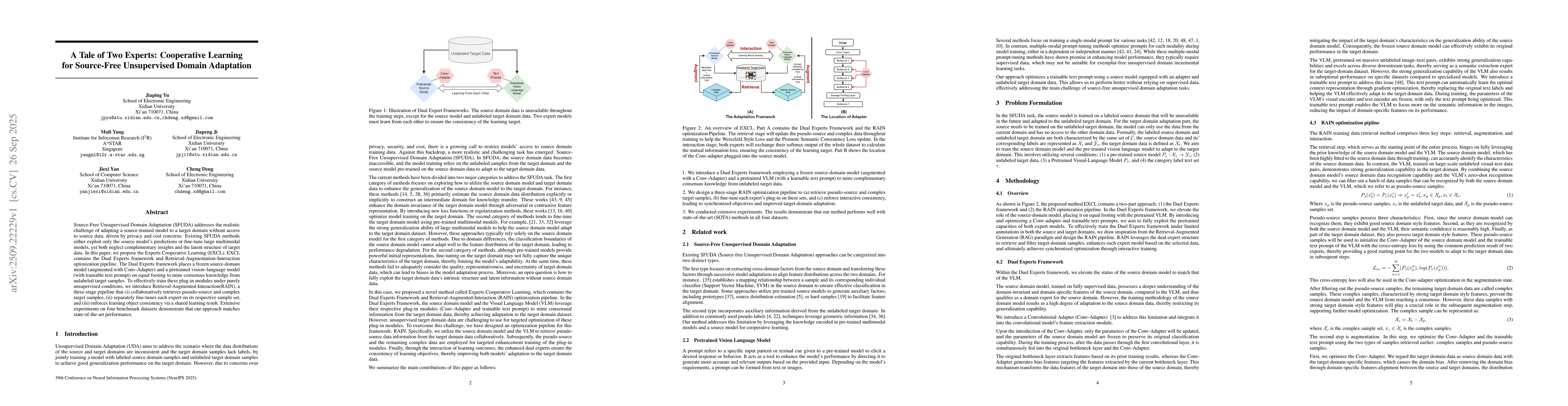 Thumbnail for A Tale of Two Experts: Cooperative Learning for Source-Free Unsupervised
  Domain Adaptation