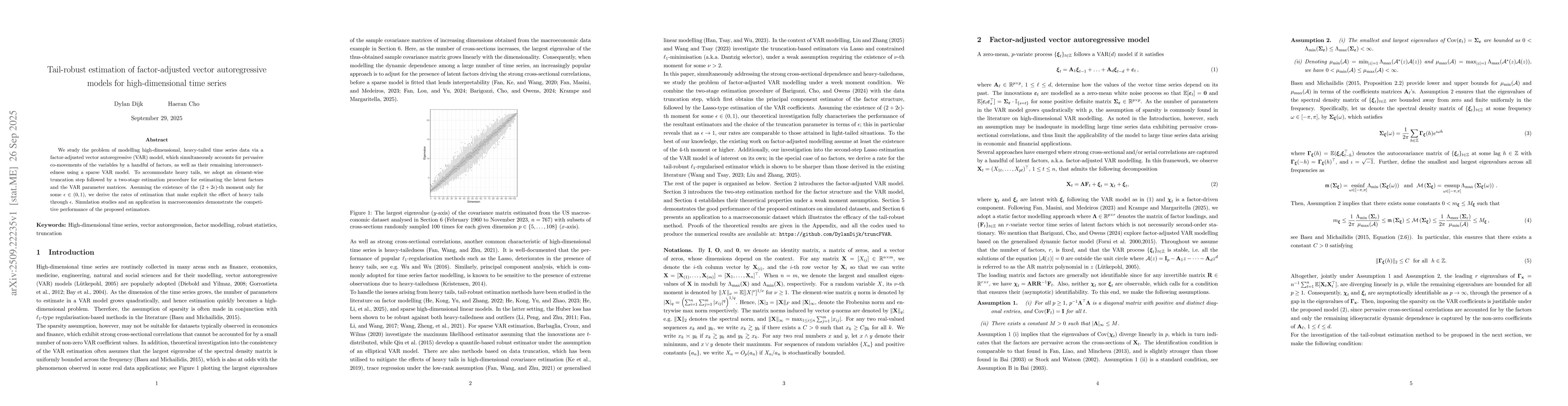 Thumbnail for Tail-robust estimation of factor-adjusted vector autoregressive models
  for high-dimensional time series