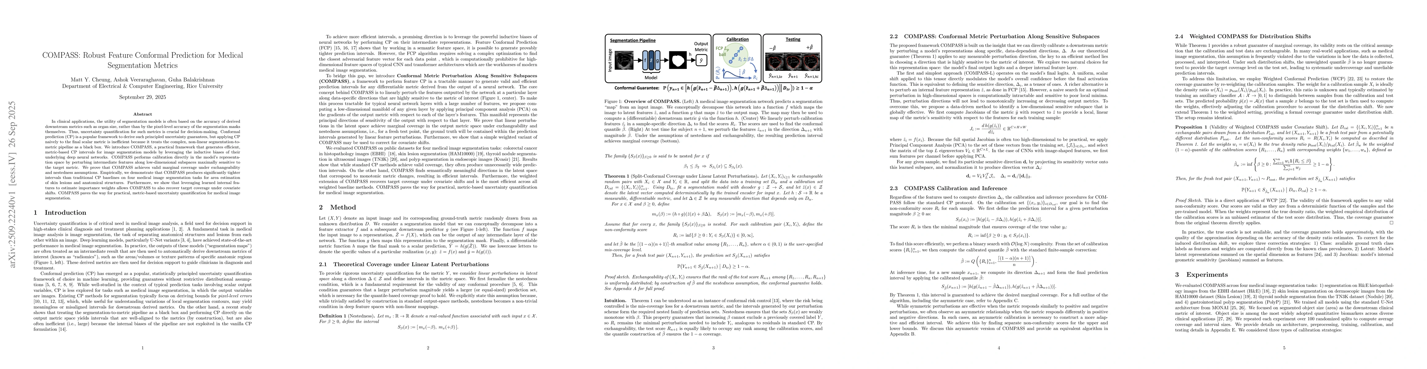 Thumbnail for COMPASS: Robust Feature Conformal Prediction for Medical Segmentation
  Metrics
