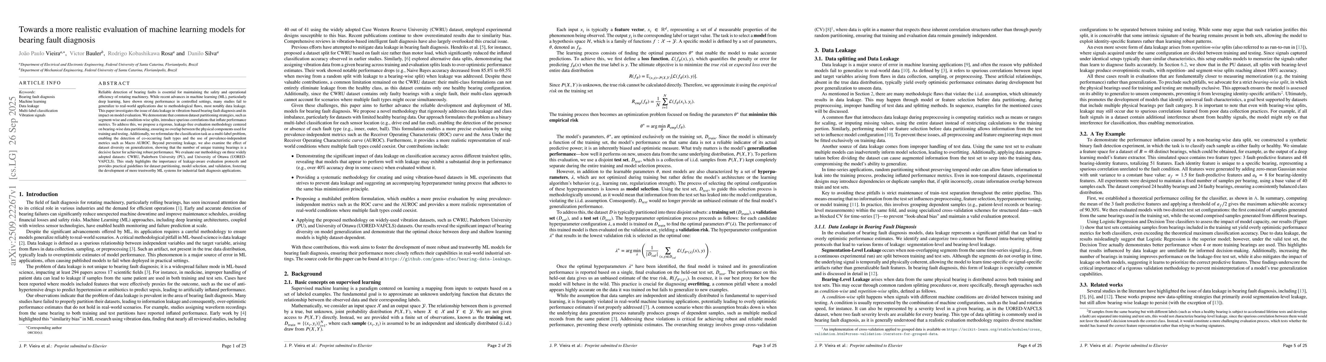 Thumbnail for Towards a more realistic evaluation of machine learning models for
  bearing fault diagnosis