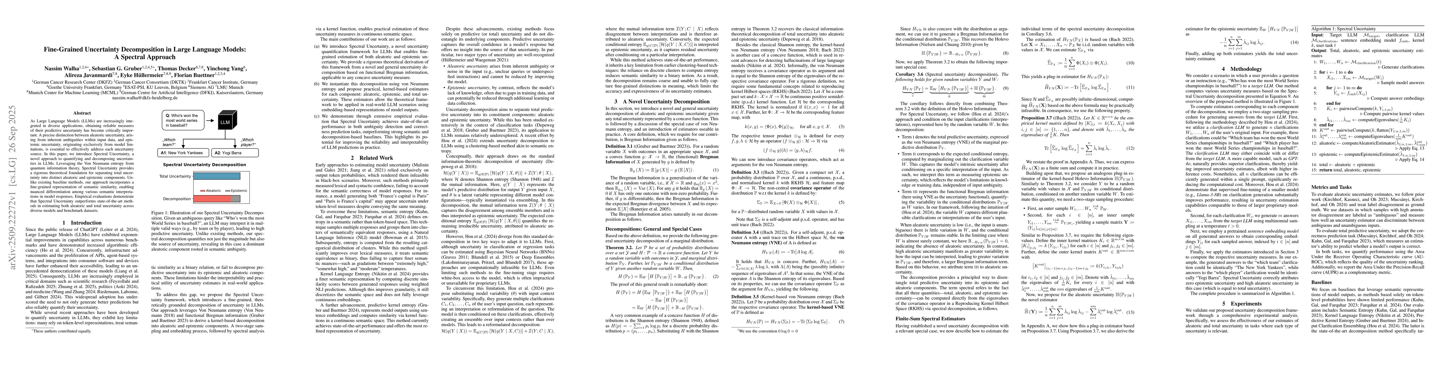 Thumbnail for Fine-Grained Uncertainty Decomposition in Large Language Models: A
  Spectral Approach