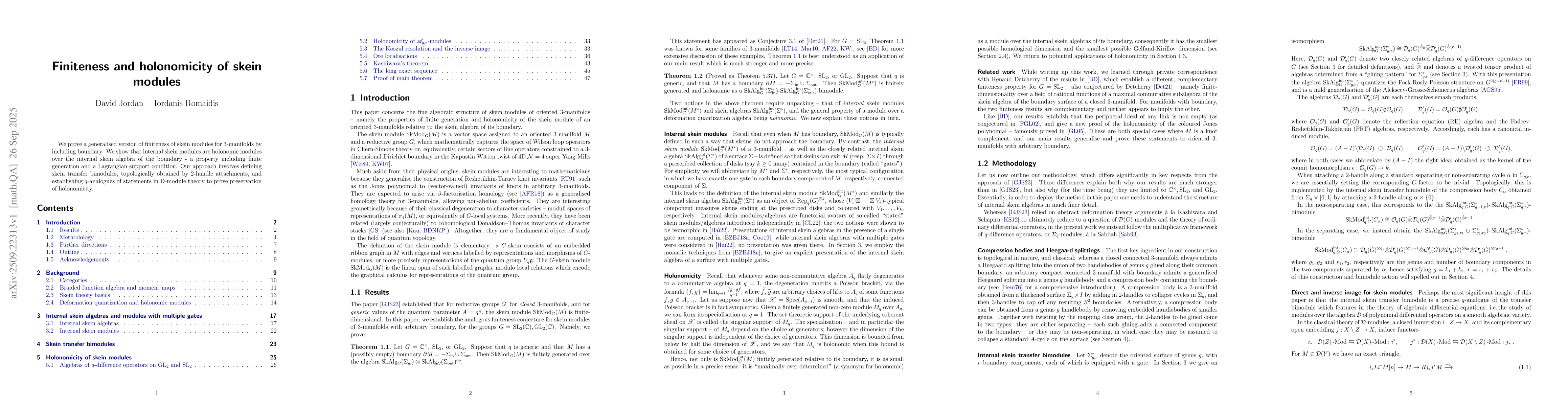 Thumbnail for Finiteness and holonomicity of skein modules