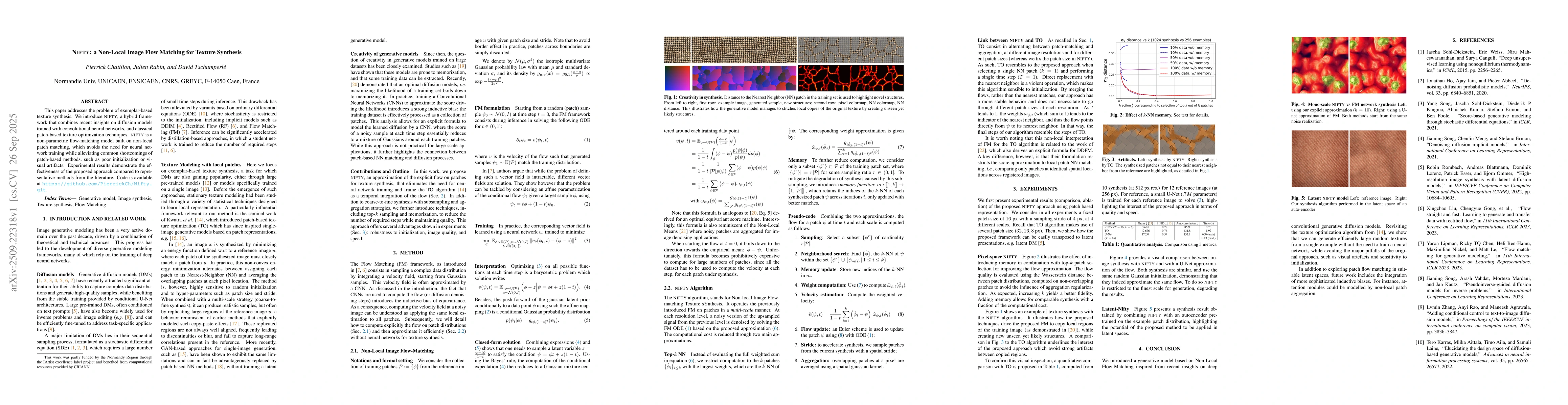 Thumbnail for NIFTY: a Non-Local Image Flow Matching for Texture Synthesis