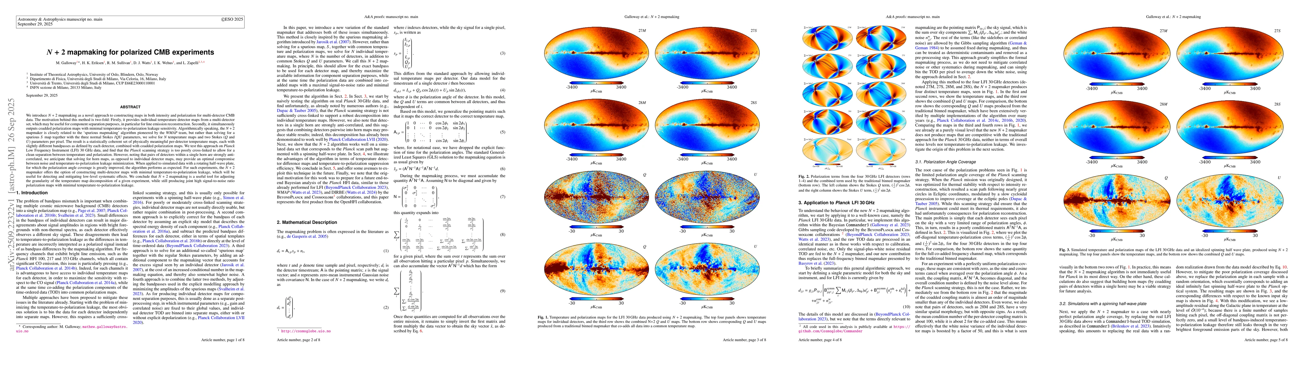 Thumbnail for N+2 Mapmaking for Polarized CMB Experiments