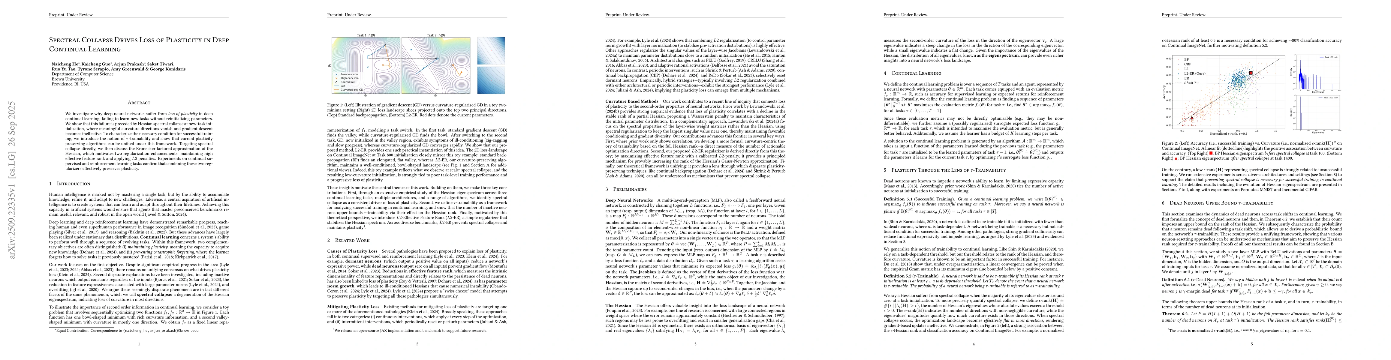 Thumbnail for Spectral Collapse Drives Loss of Plasticity in Deep Continual Learning