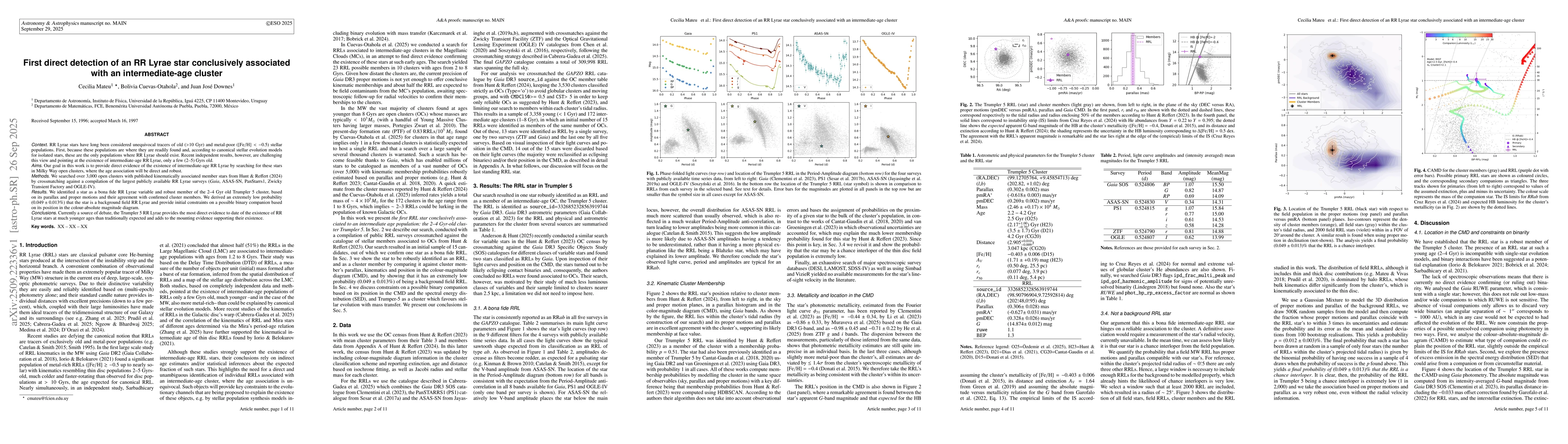 Thumbnail for First direct detection of an RR Lyrae star conclusively associated with
  an intermediate-age cluster