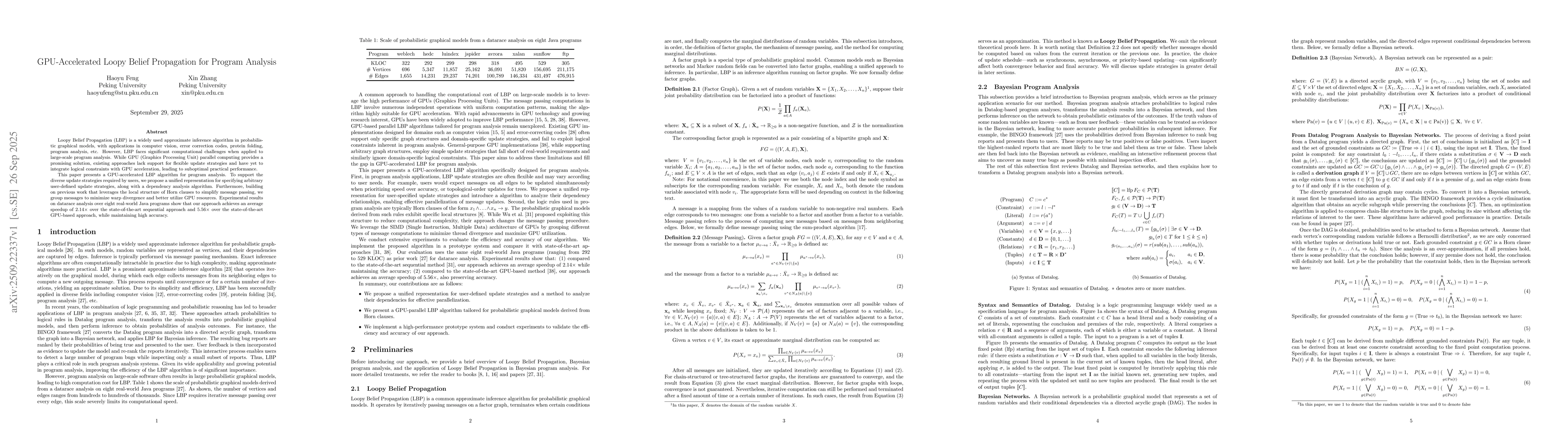 Thumbnail for GPU-Accelerated Loopy Belief Propagation for Program Analysis