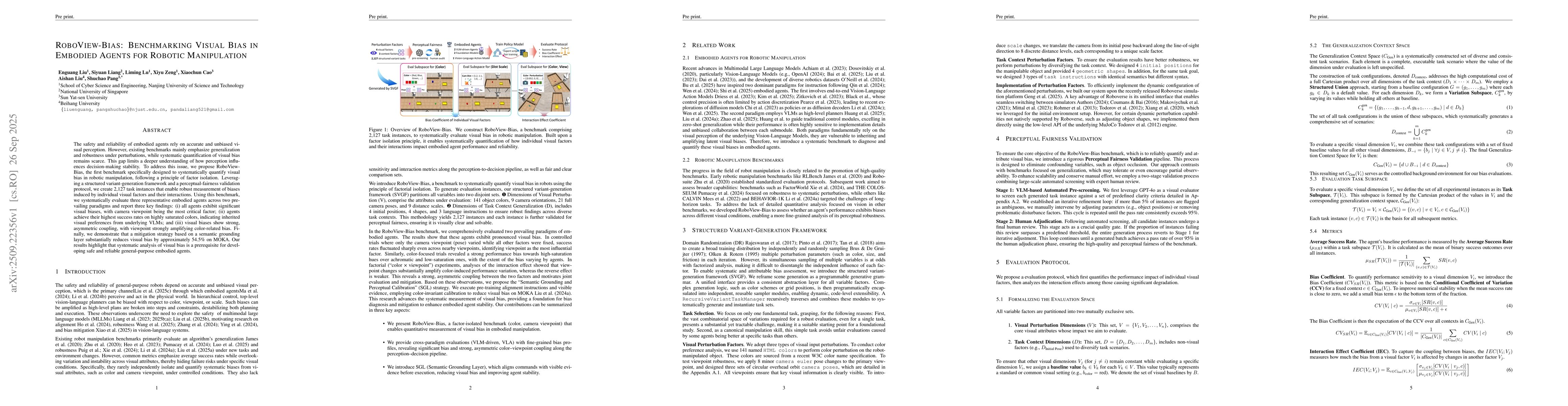Thumbnail for RoboView-Bias: Benchmarking Visual Bias in Embodied Agents for Robotic
  Manipulation