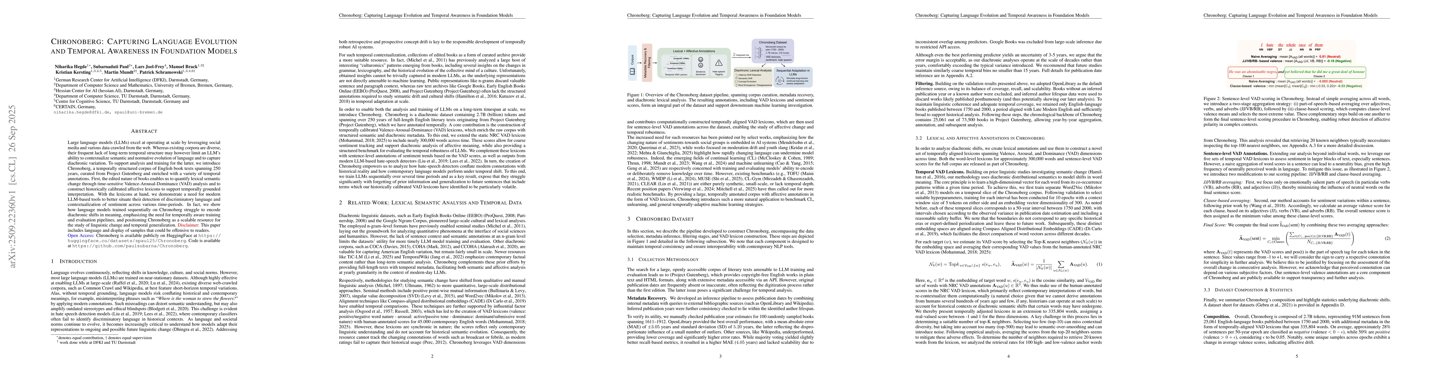 Thumbnail for CHRONOBERG: Capturing Language Evolution and Temporal Awareness in
  Foundation Models