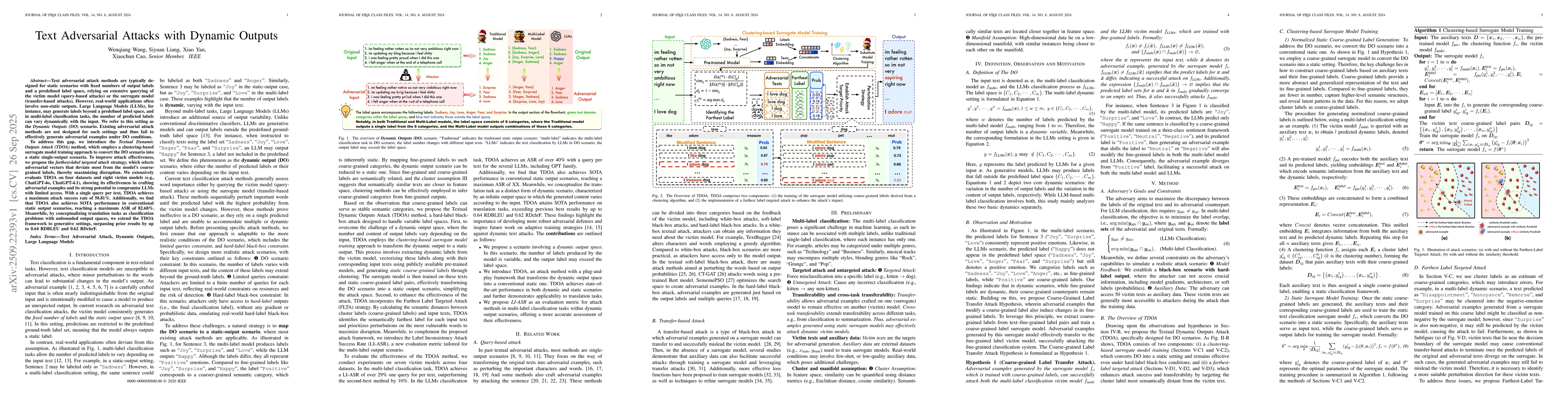 Thumbnail for Text Adversarial Attacks with Dynamic Outputs