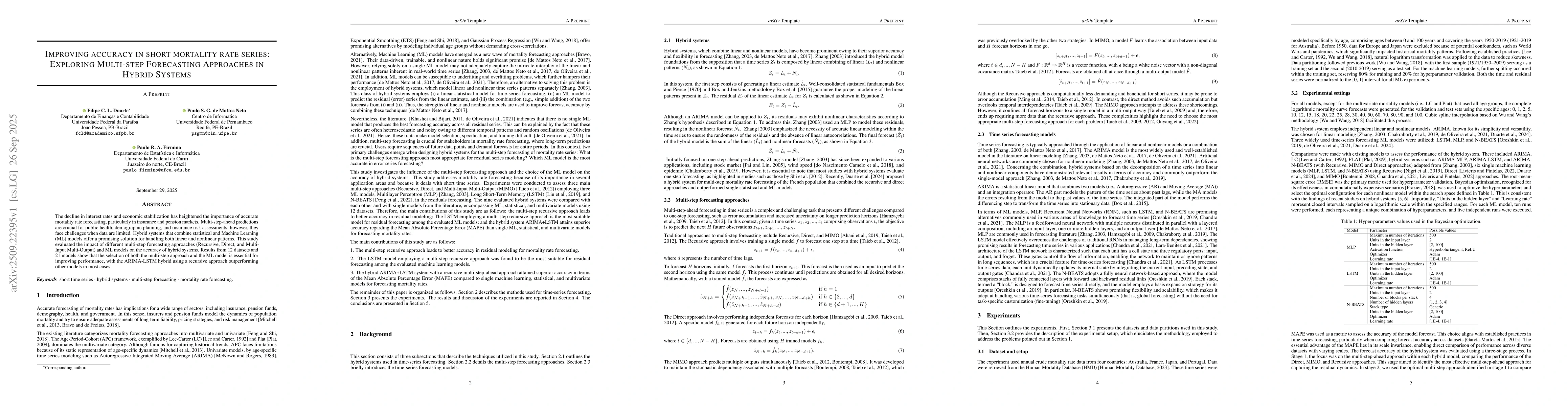 Thumbnail for Improving accuracy in short mortality rate series: Exploring Multi-step
  Forecasting Approaches in Hybrid Systems
