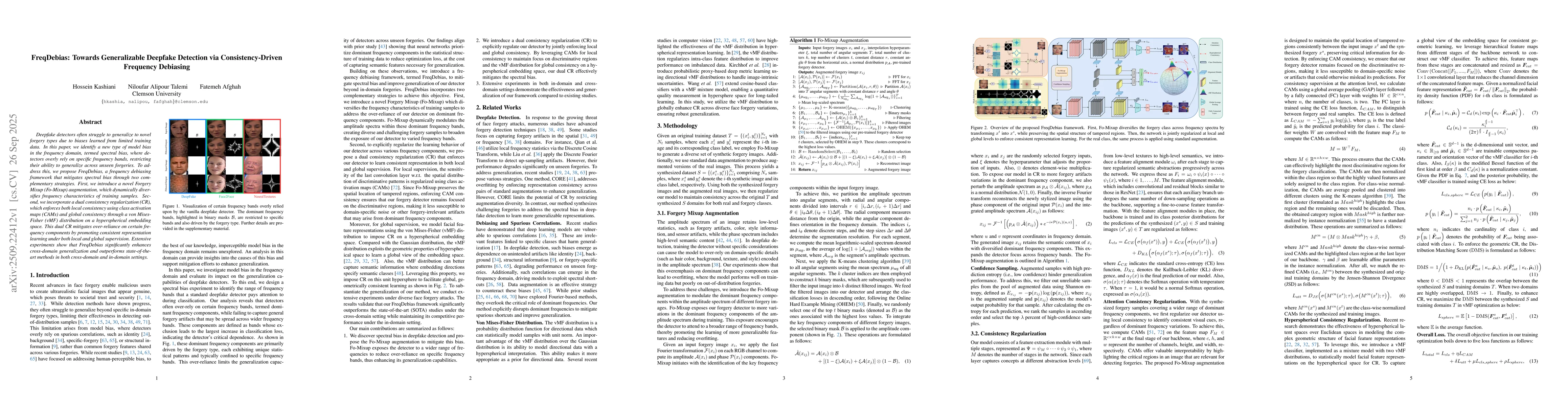 Thumbnail for FreqDebias: Towards Generalizable Deepfake Detection via
  Consistency-Driven Frequency Debiasing