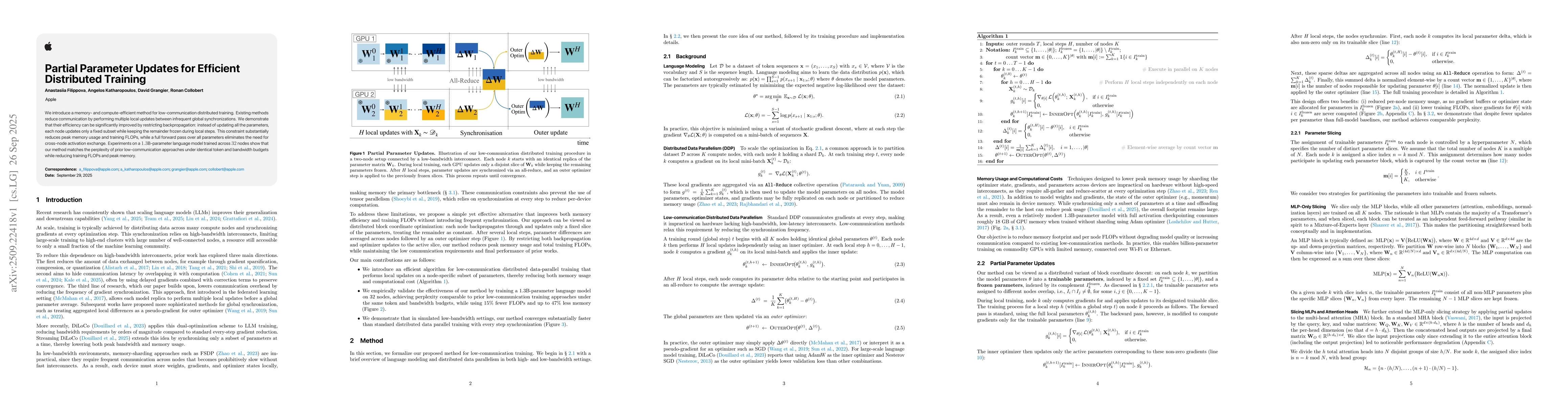 Thumbnail for Partial Parameter Updates for Efficient Distributed Training