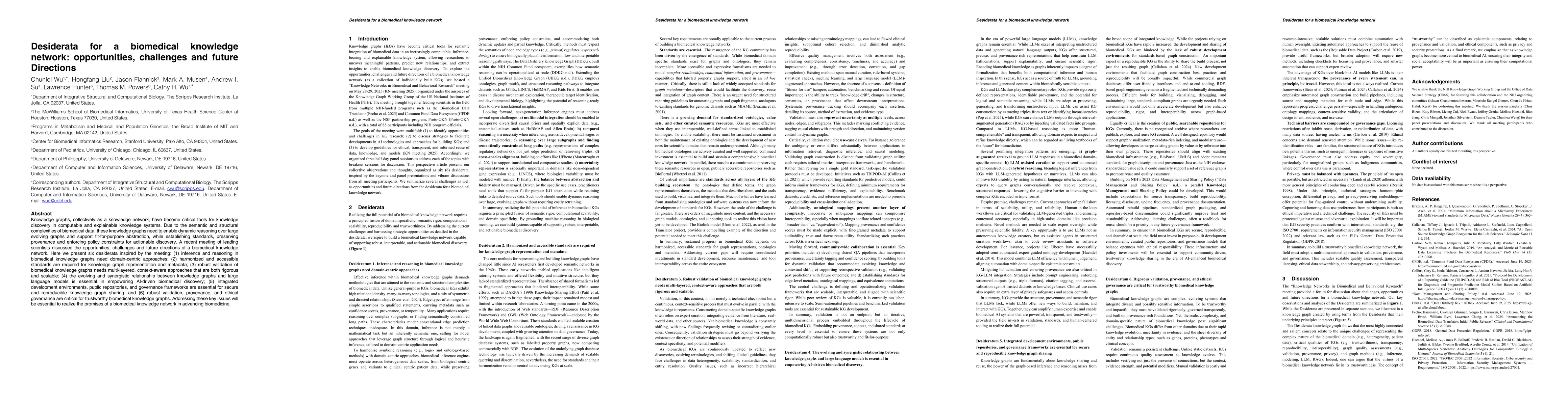 Thumbnail for Desiderata for a biomedical knowledge network: opportunities, challenges
  and future Directions