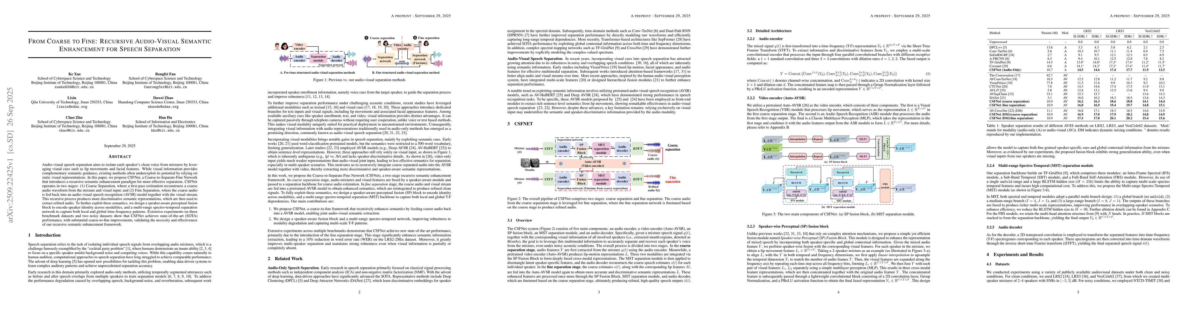 Thumbnail for From Coarse to Fine: Recursive Audio-Visual Semantic Enhancement for
  Speech Separation
