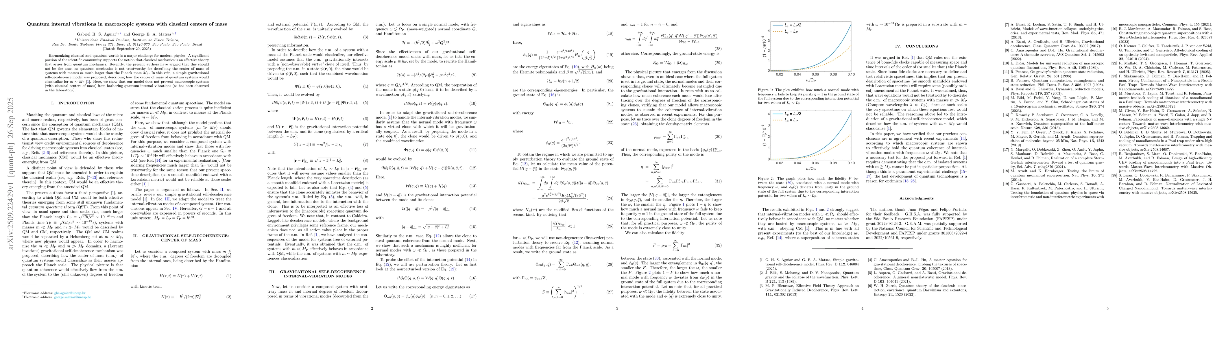 Thumbnail for Quantum internal vibrations in macroscopic systems with classical
  centers of mass