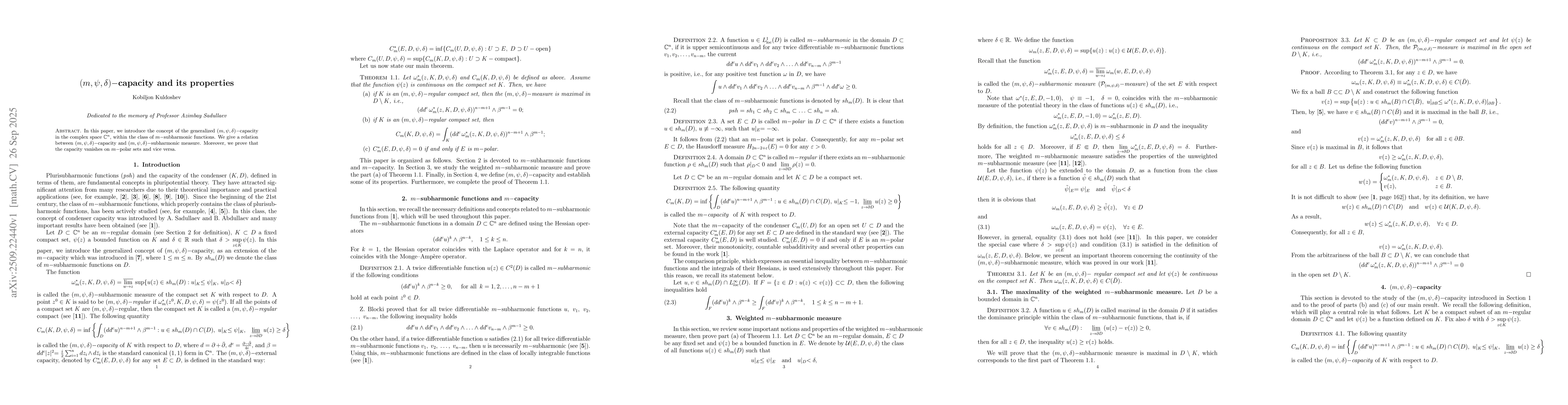 Thumbnail for $(m, ψ, δ)-$capacity and its properties