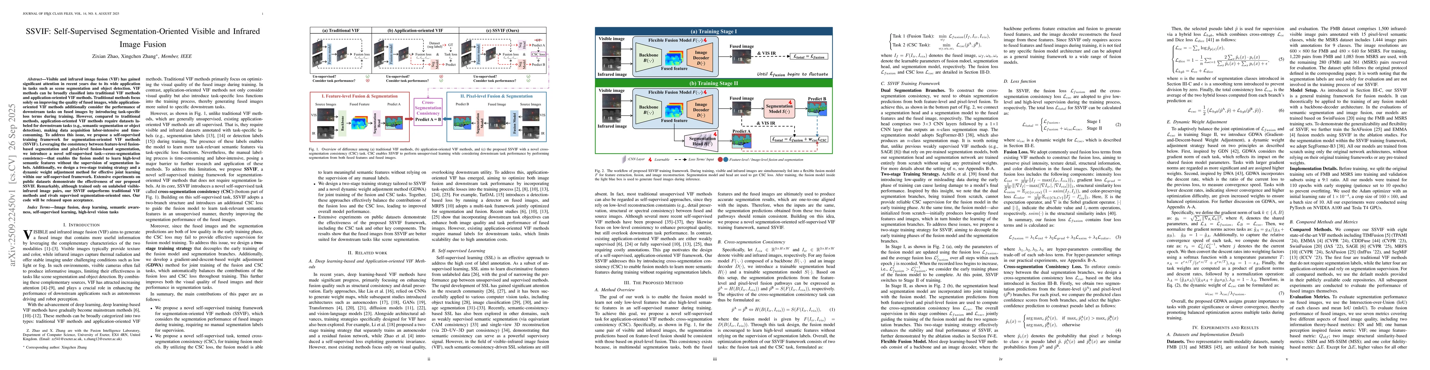 Thumbnail for SSVIF: Self-Supervised Segmentation-Oriented Visible and Infrared Image
  Fusion