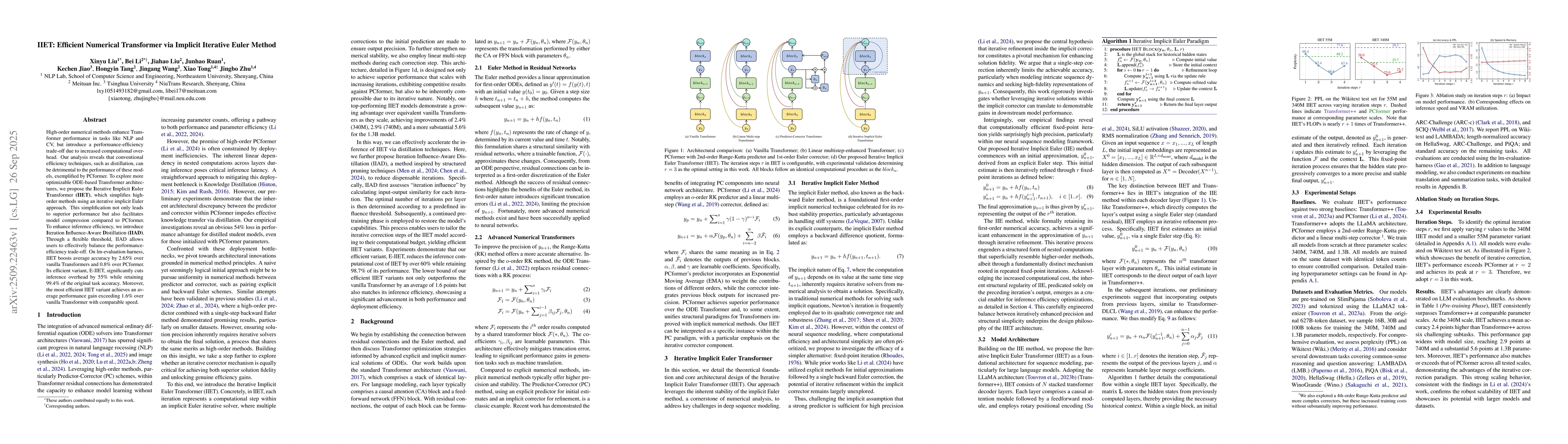 Thumbnail for IIET: Efficient Numerical Transformer via Implicit Iterative Euler
  Method