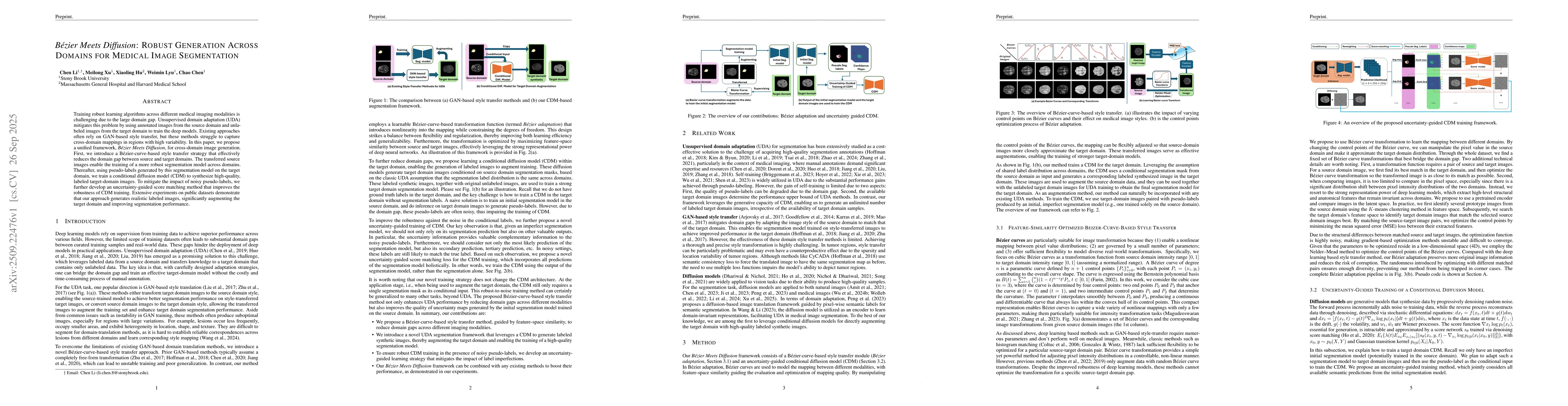 Thumbnail for Bézier Meets Diffusion: Robust Generation Across Domains for Medical
  Image Segmentation