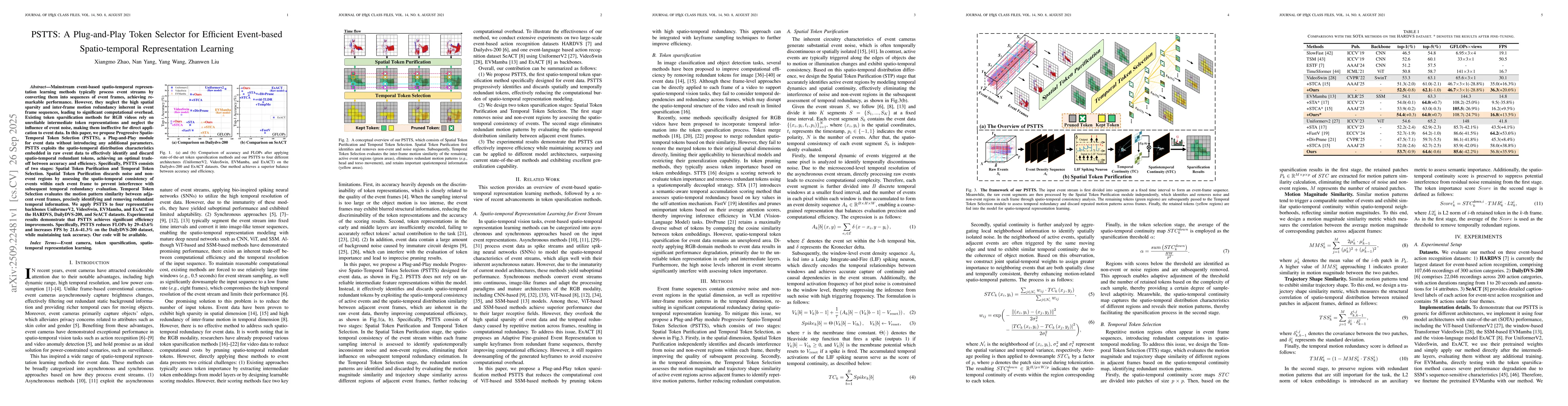 Thumbnail for PSTTS: A Plug-and-Play Token Selector for Efficient Event-based
  Spatio-temporal Representation Learning