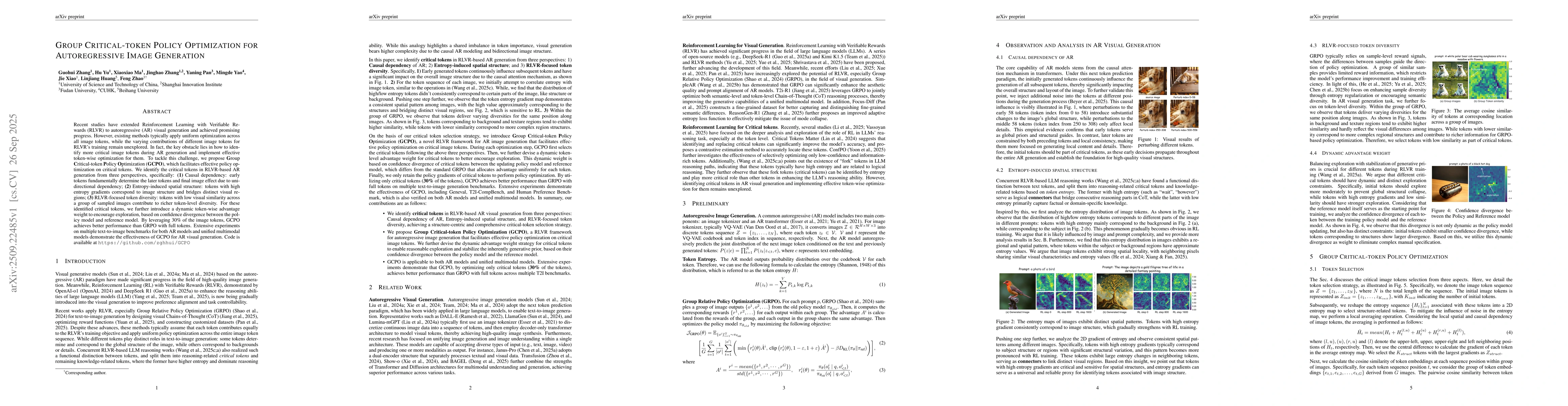 Thumbnail for Group Critical-token Policy Optimization for Autoregressive Image
  Generation